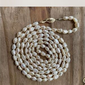 14k Freshwater Cream Pearl Seed Necklace